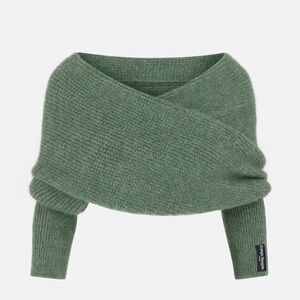 Freya Harper Green Lush Scarf With Sleeves, Knit Wrap